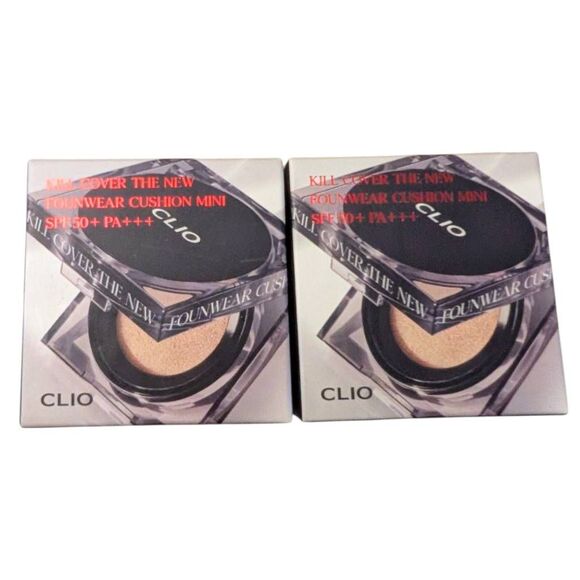 Clio Kill Cover the New Founwear Cushion Mini 3-BY Linen Lot of 2 SPF 50 EX 1/26 - Picture 2 of 7